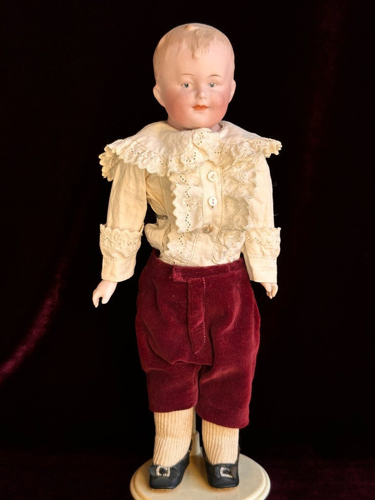 Antique German 12.5” Gebruder Heubach 8724 Bisque Head Character Boy Doll