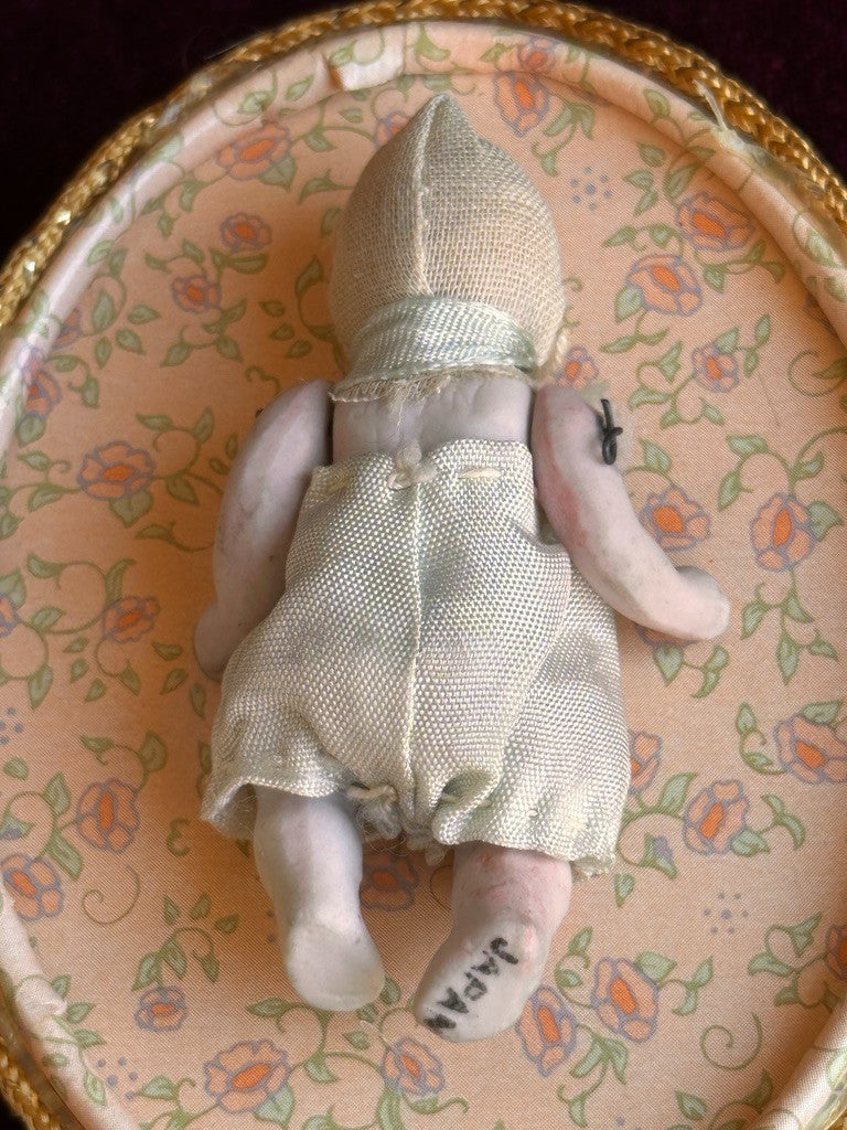 Lot of 2 Miniature 2.75" Antique All Bisque Baby Dollhouse Dolls Made in Japan