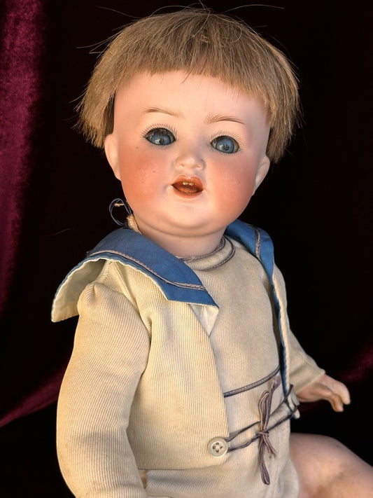 Antique German 15" Heubach Koppelsdorf 342 Bisque Head Character Baby Doll