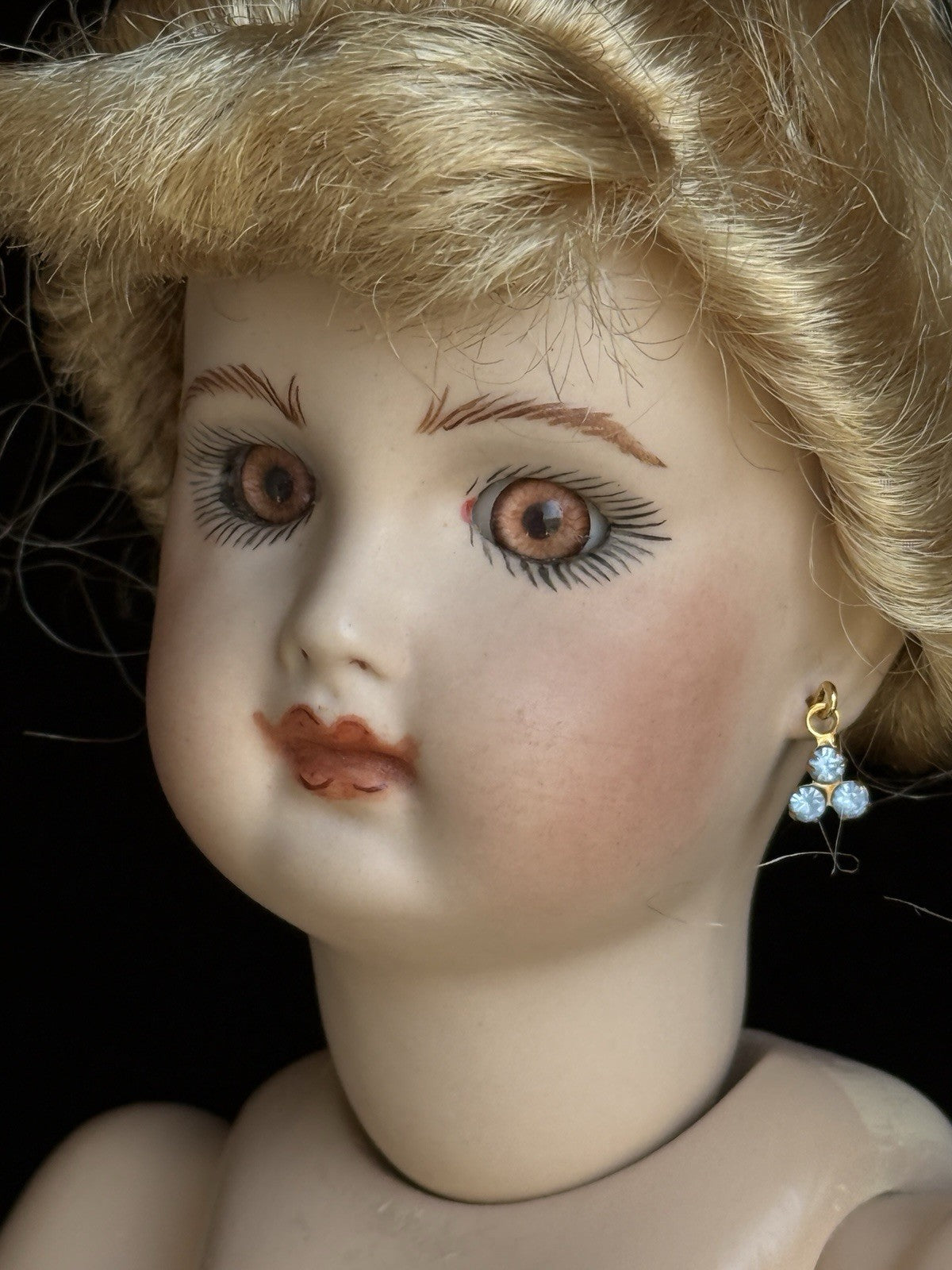 Porcelain Compo Reproduction of Antique French Doll with Surprise Skirt