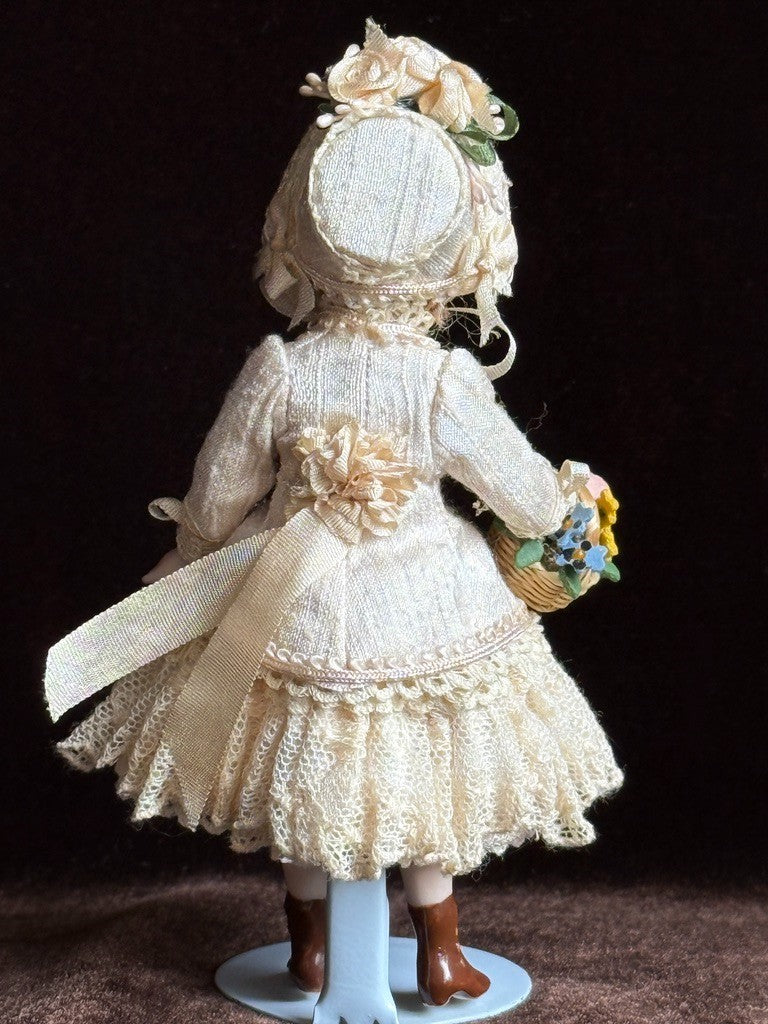 Miniature Artist 4” Porcelain Victorian Dollhouse Girl Doll