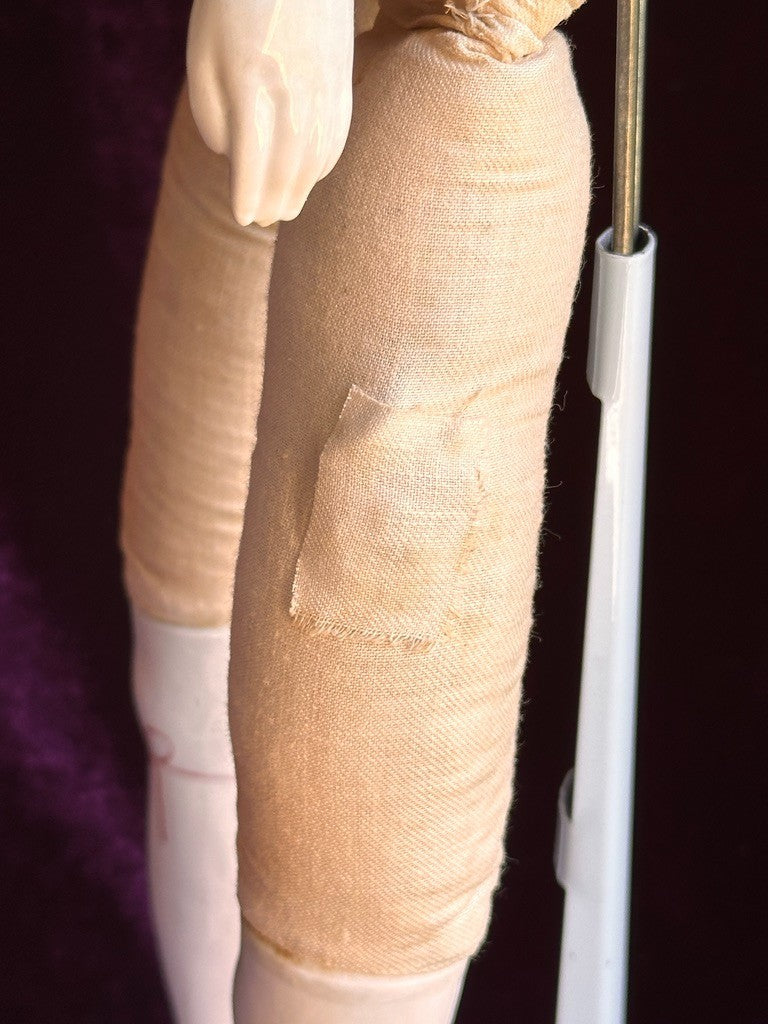 Large Antique German 23" Greiner Style Exposed Ears China Head Doll