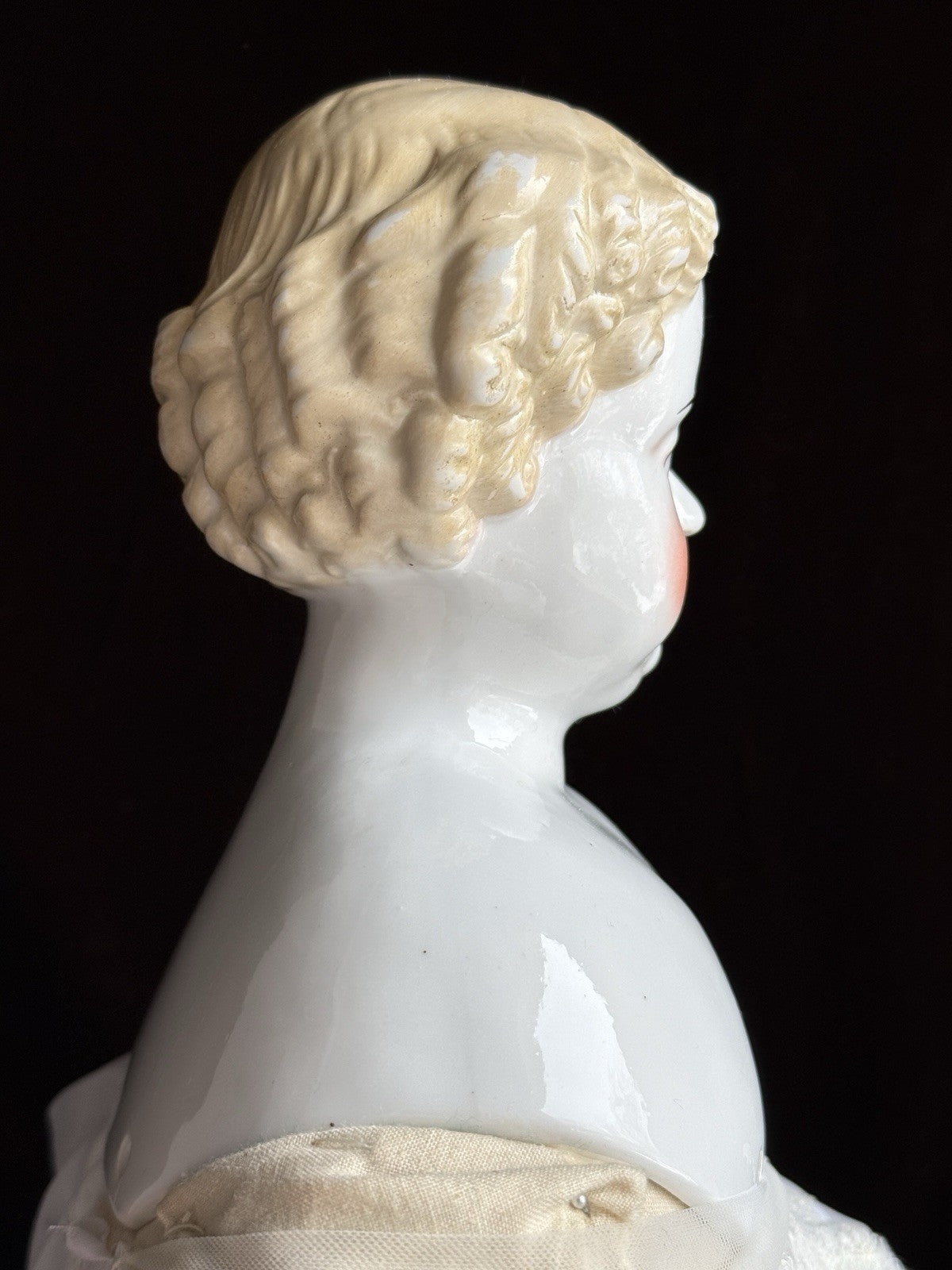 Vintage Japanese 25” Flat Top Highbrow China Shoulder Head Blonde Doll