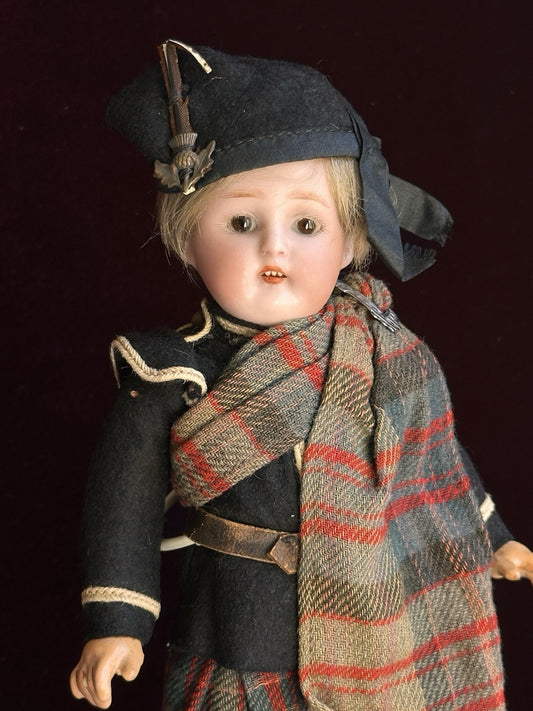 Antique German 8.75” Kammer Reinhardt Scottish Boy Bisque Head Doll