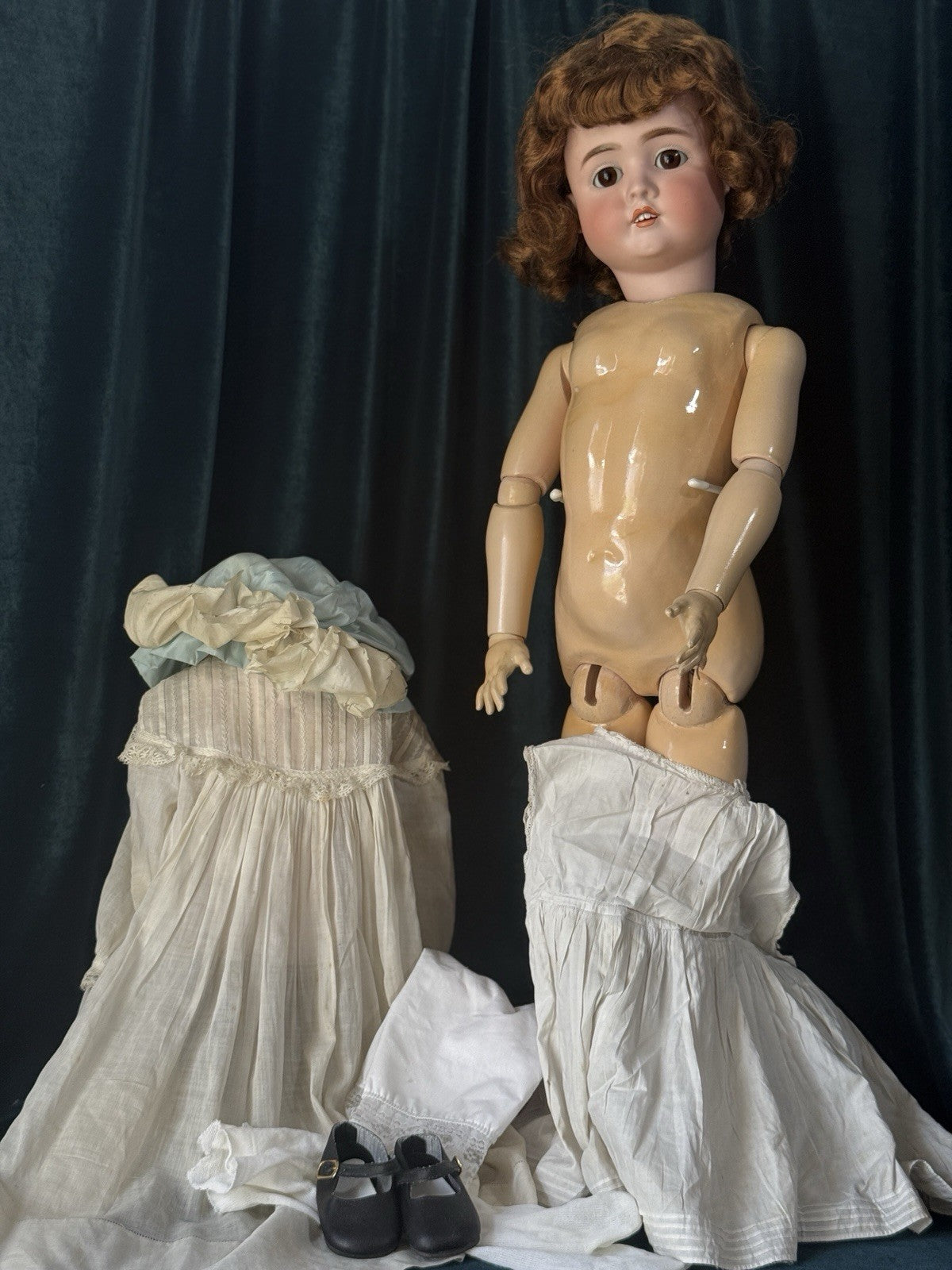 Antique German 27” Adolf Wislizenus Doll Bisque Head Composition Body