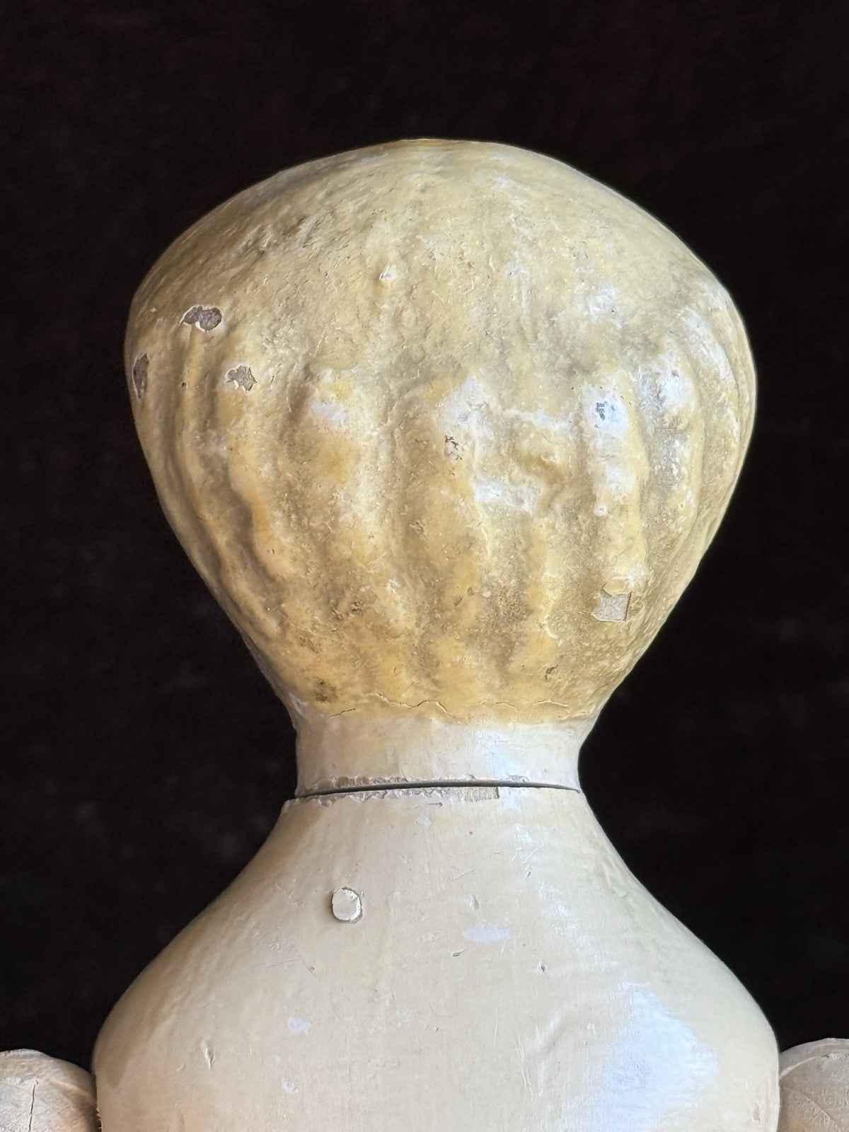 Antique American Mason & Taylor 11.5” Papier Mache Wood Metal Doll