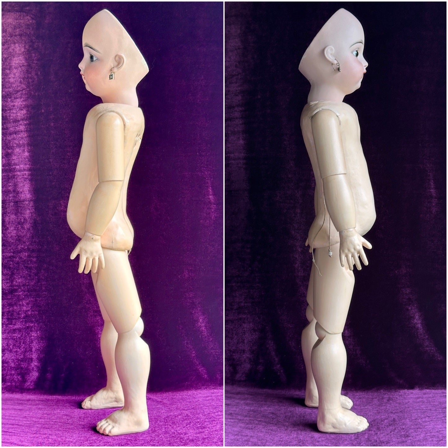 Large Antique French 29” Francis Gaultier Scroll Mark Bisque Head Bebe Doll