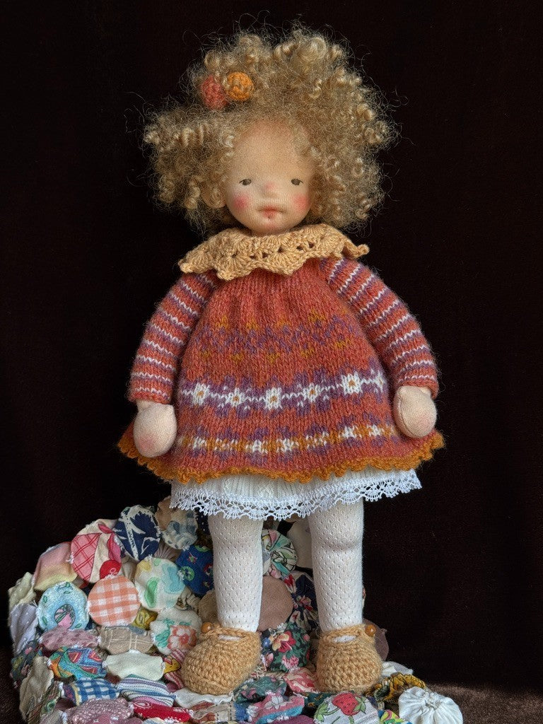 OOAK 12” Waldorf Style Cloth Doll Estee by Russian Artist Zhanna Sinichkina