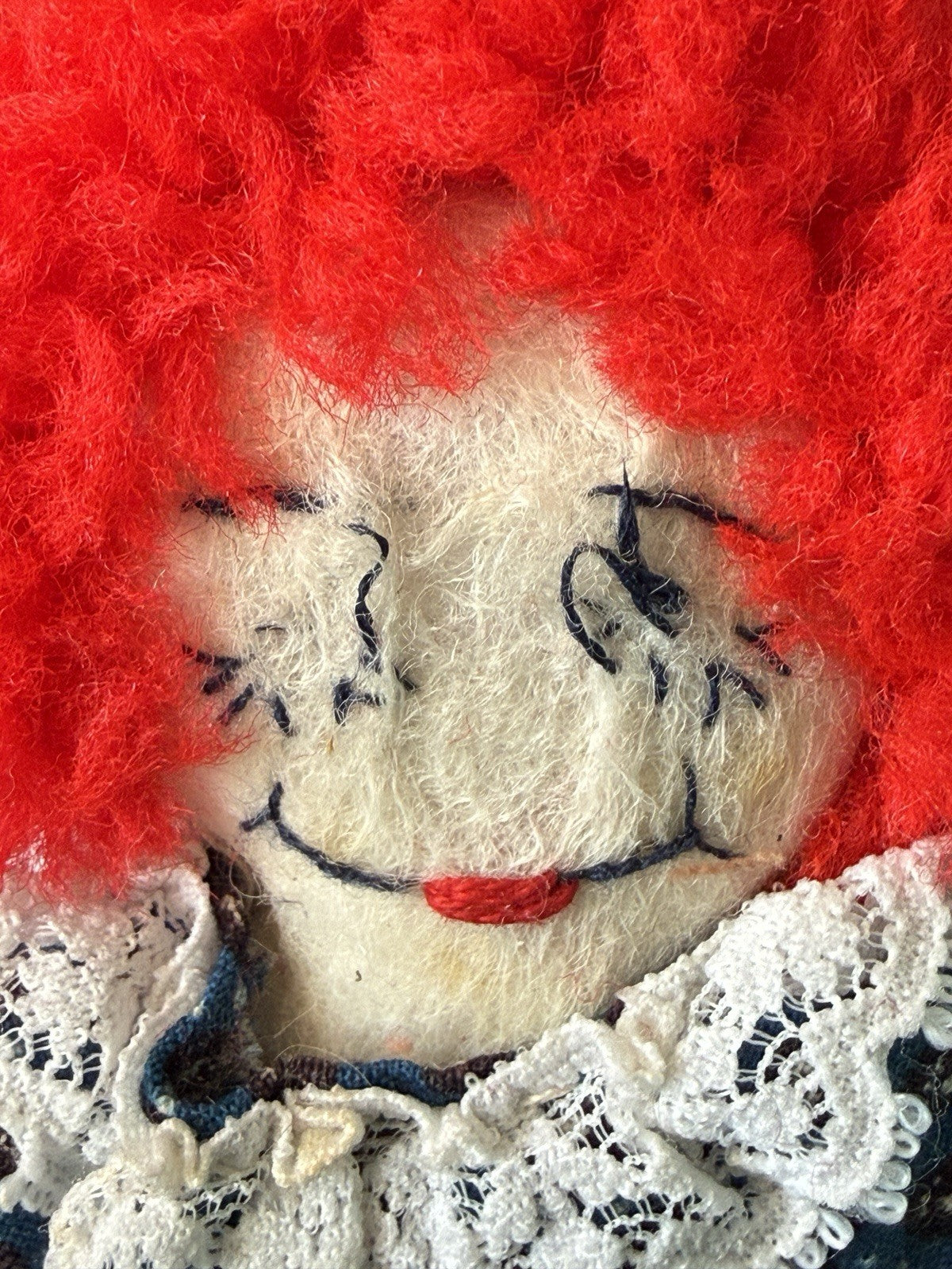 Lot Of 6 Vintage (?) Collectible Raggedy Dolls With Hand painted trunk