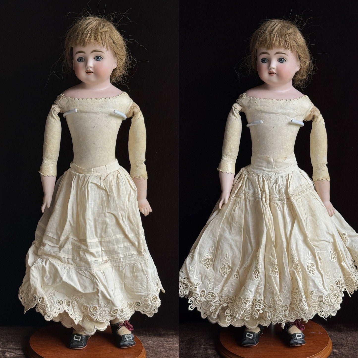 Antique German 20” Early Kestner Alphabet Series Turned Head Bisque Head Doll