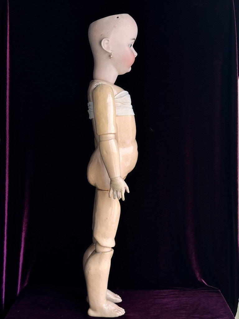 Huge Antique German 36" Franz Schmidt 85 Bisque Head Doll