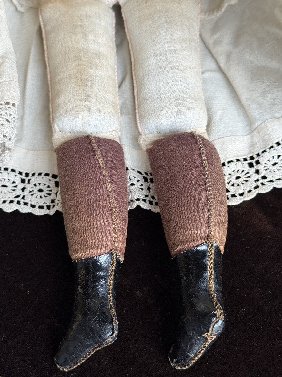 Antique German 20.5” Papier Mache Shoulder Head Cloth Body Doll
