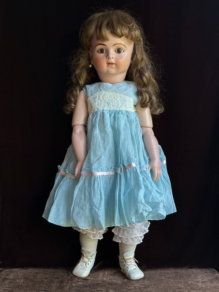 Large Porcelain Compo 30” Repro of Antique French Bru Jne R Doll