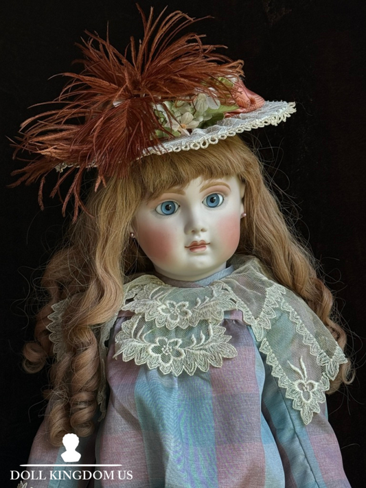 Large Jamie Englert Porcelain Compo 28” Repro of Antique French Jumeau Doll