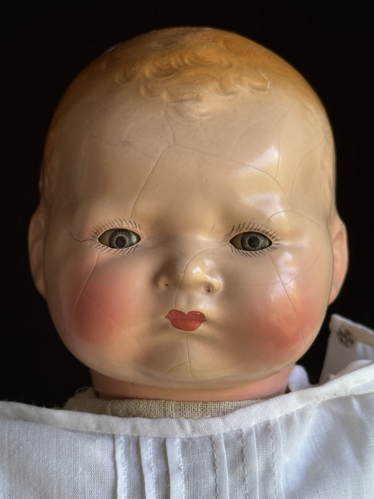 2 Rare Antique American Character Teenie Weenie Composition Cloth Baby Dolls