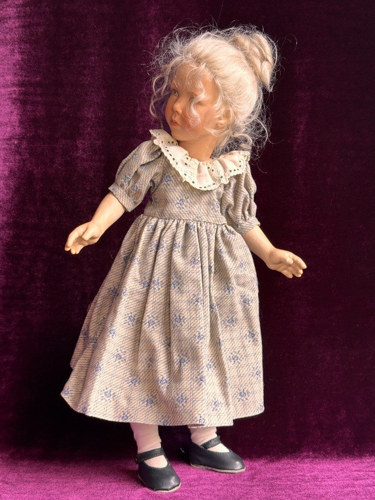 OOAK 1987 Collectible 17" Jointed Wooden Doll by German Artist Regina Sandreuter