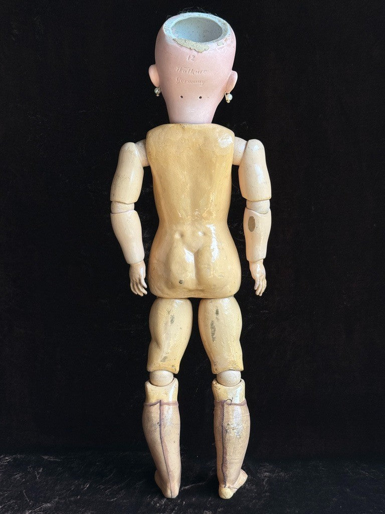Antique German 23” Walkure Bisque Head Composition Body Doll