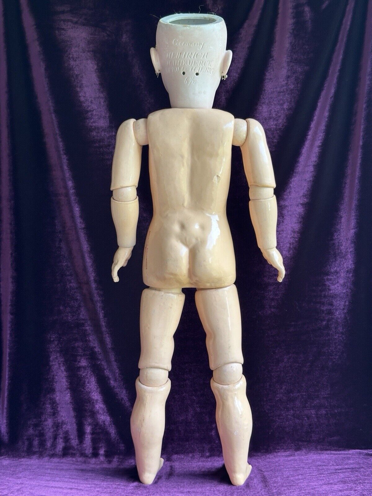 Large Antique German 31” Simon Halbig Heinrich Handwerck Bisque Head Doll
