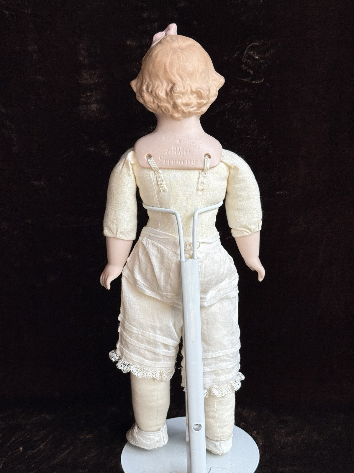 Porcelain 13.5” Repro of Antique Gebruder Heubach 7851 Character Girl Doll
