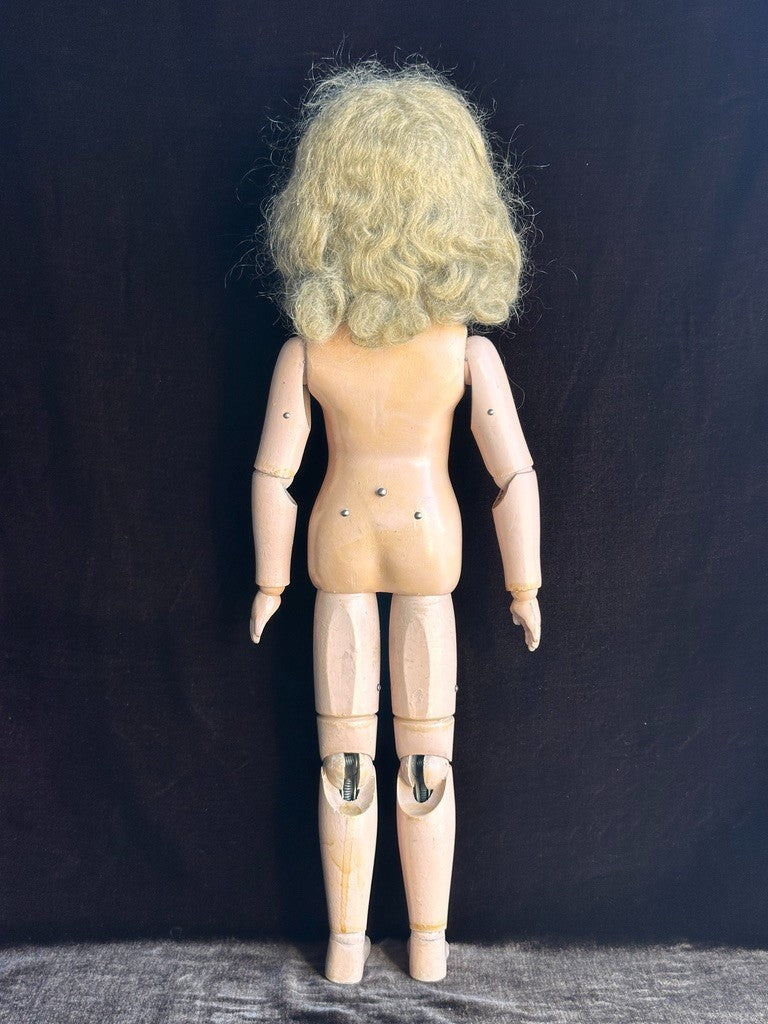 Large Antique American 22.5” Schoenhut Wooden Jointed Miss Dolly Doll