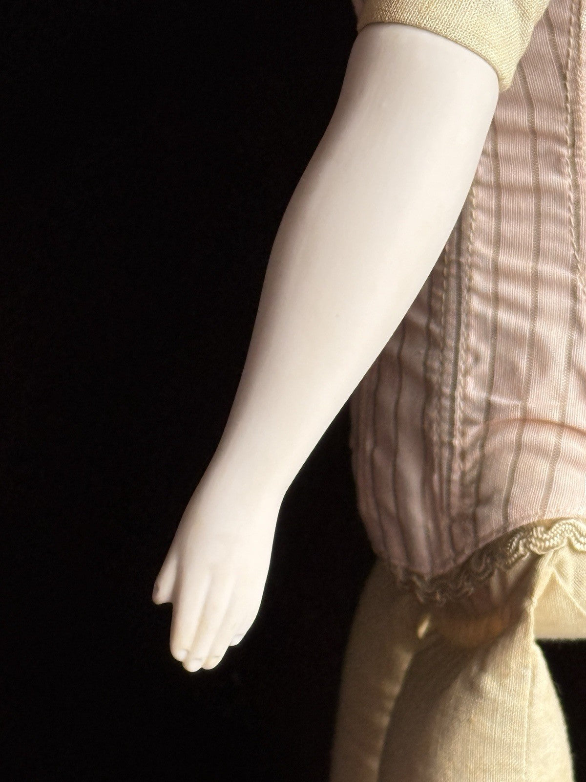 Vintage Porcelain 21.5” Signed Emma Clear Parian China Doll Pierced Ears