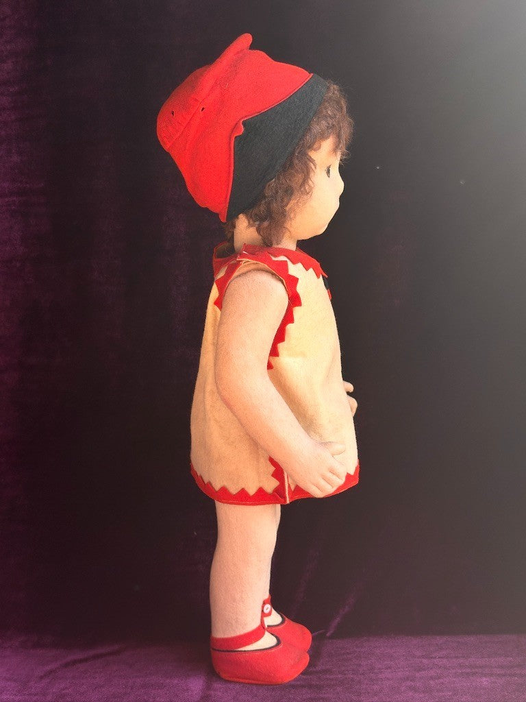 Vintage Italian 20” Early Lenci 109 Felt Cloth Doll