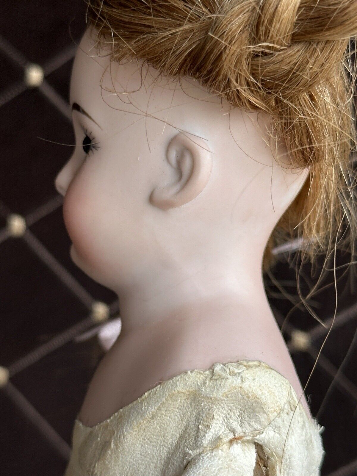 Antique German 14.5” Cuno & Otto Dressel COD 93 DEP Bisque Shoulder Head Doll
