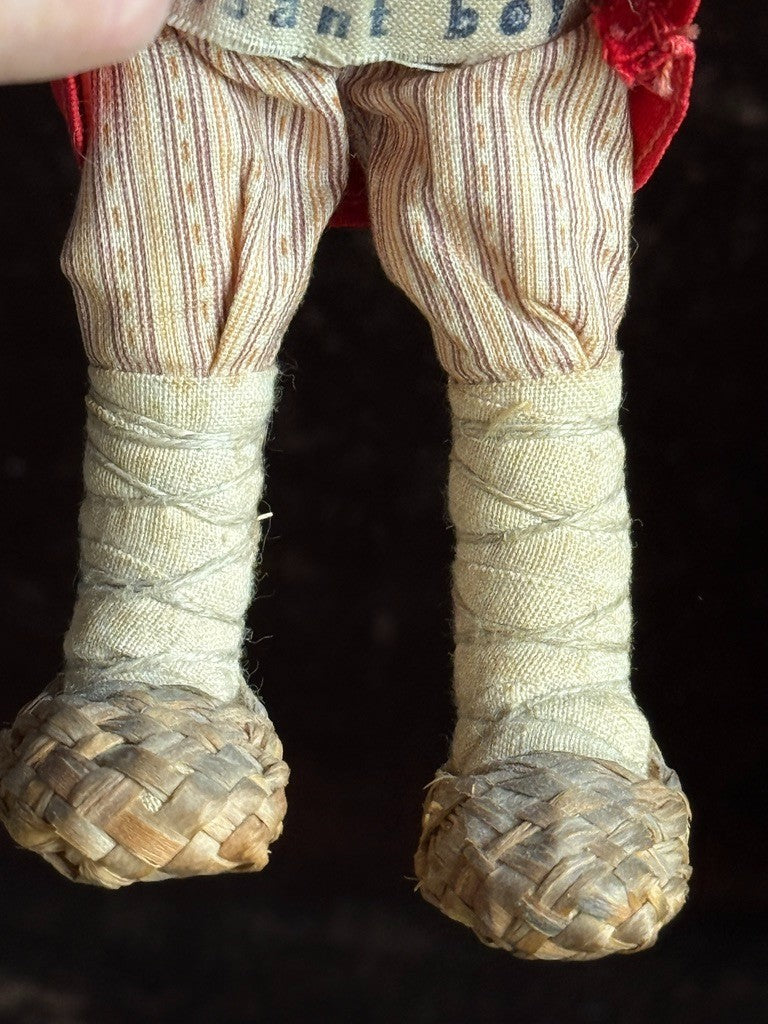Lot of 2 Antique USSR Cloth Stockinette Russian Dolls