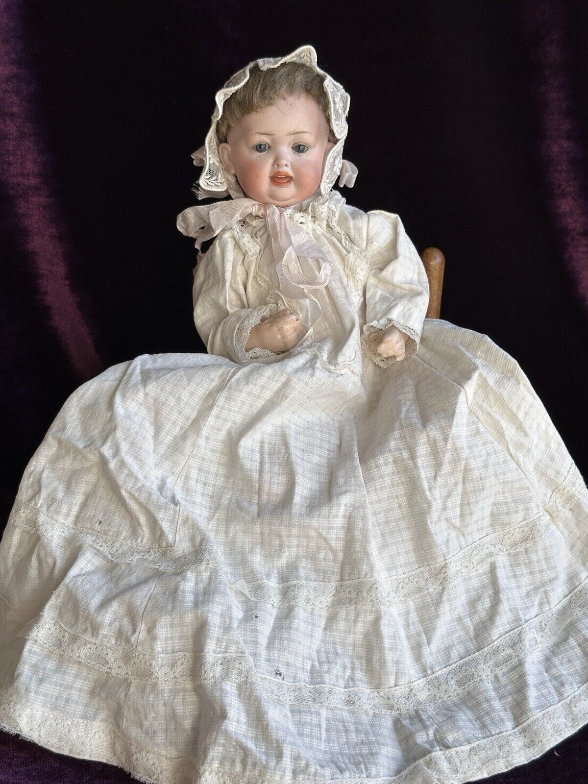 Rare Antique German 11.5” Kley Hahn 160 Open/Closed Mouth Bisque Head Baby Doll