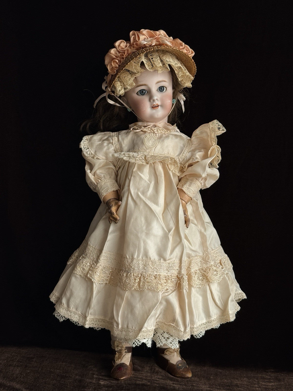 Antique German French 21.5” Tete Jumeau Simon Halbig Dep Bisque Head Doll