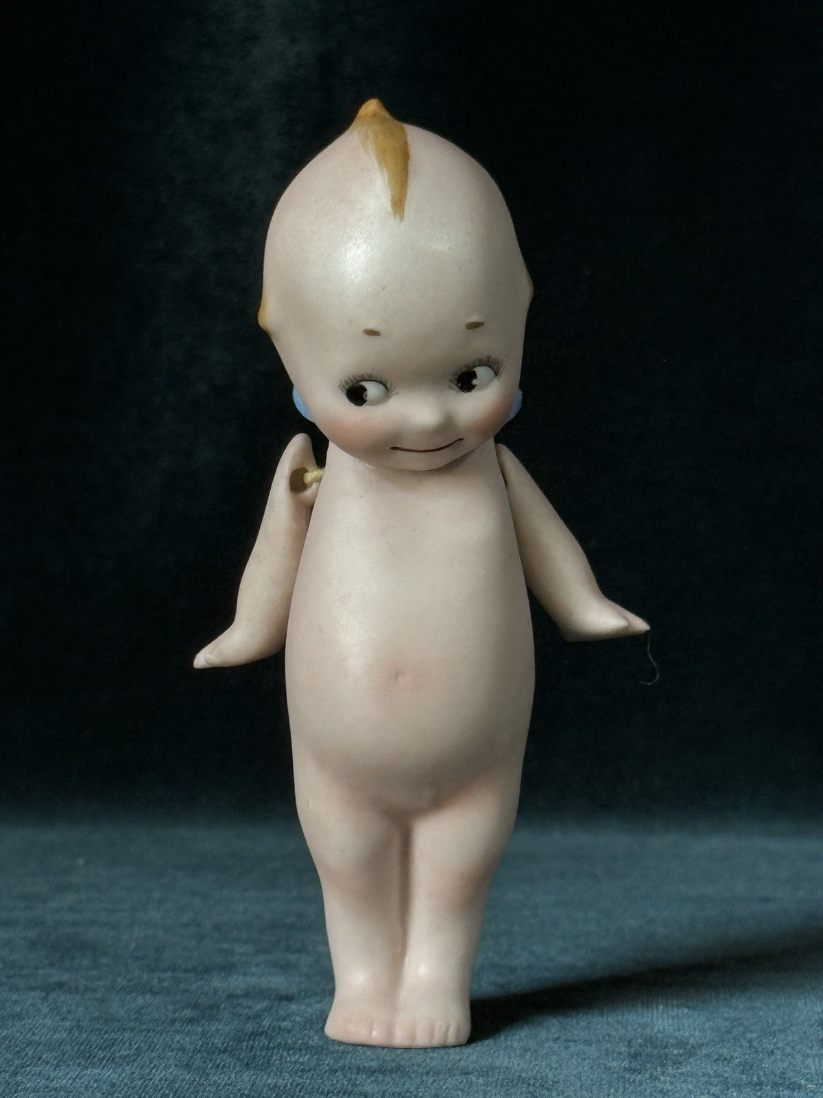 Reproduction Of Antique German All-Bisque Kewpie 4 3/4” Doll Blue Wings