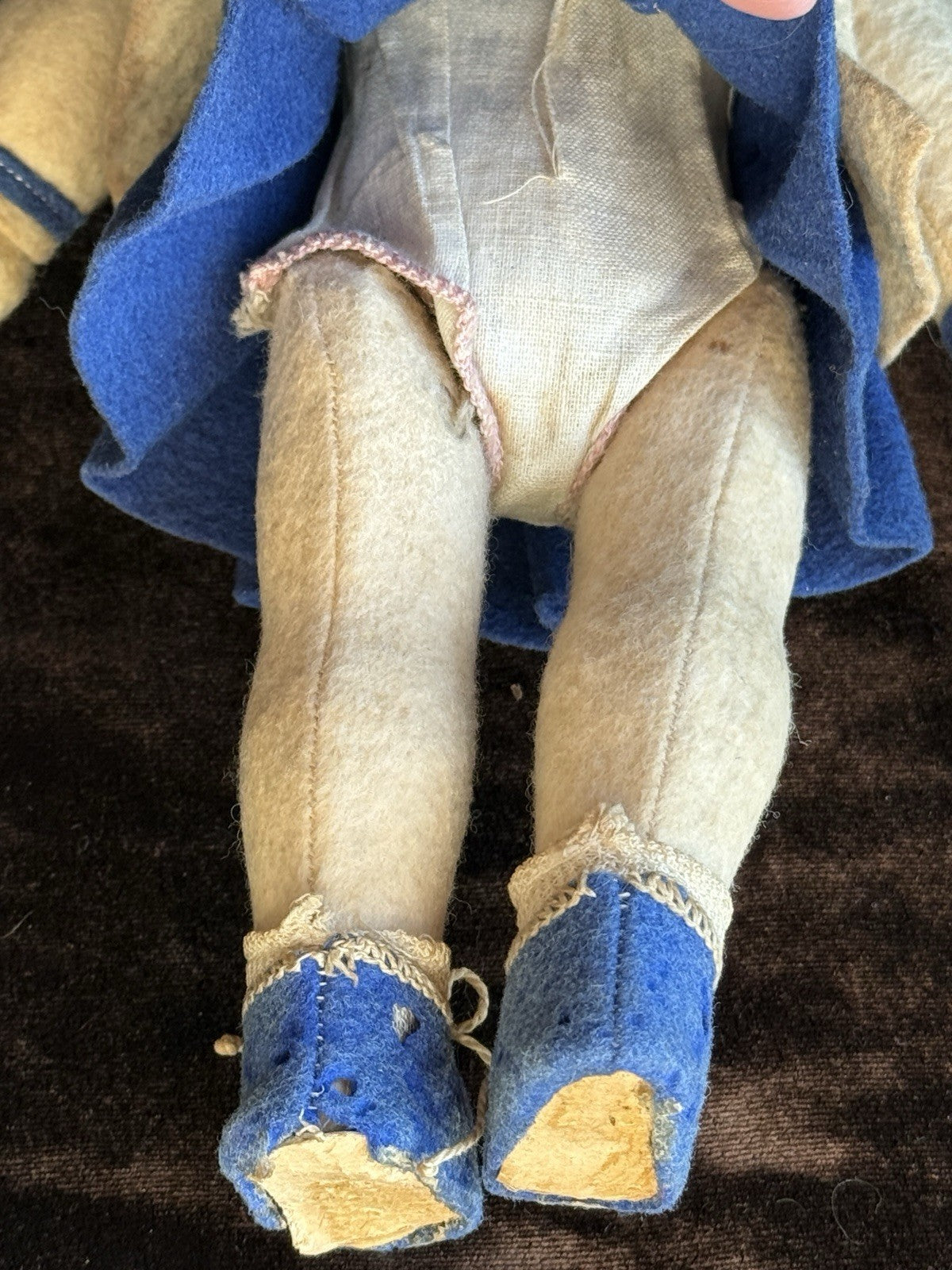Vintage 9.75” Lenci Style Felt Cloth Character Girl Doll