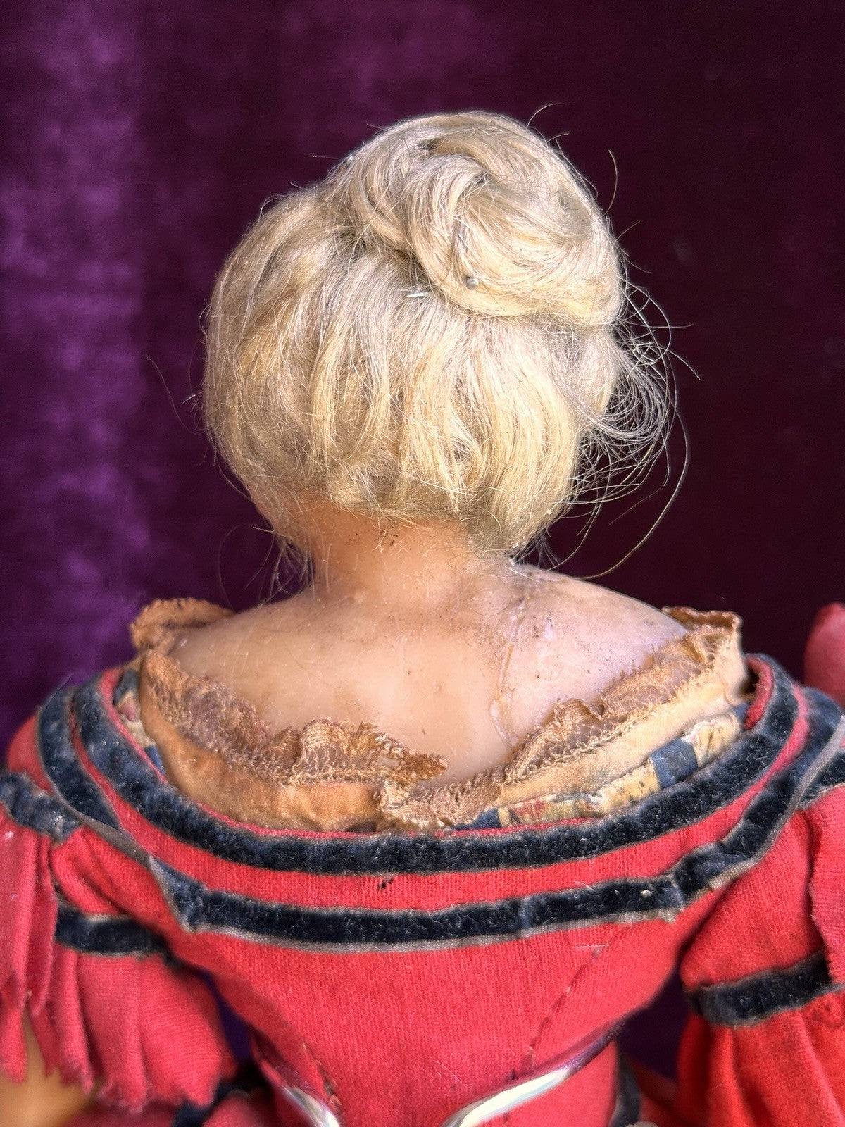 Early Antique English Pierotti 13.5” Wax Fashion Doll