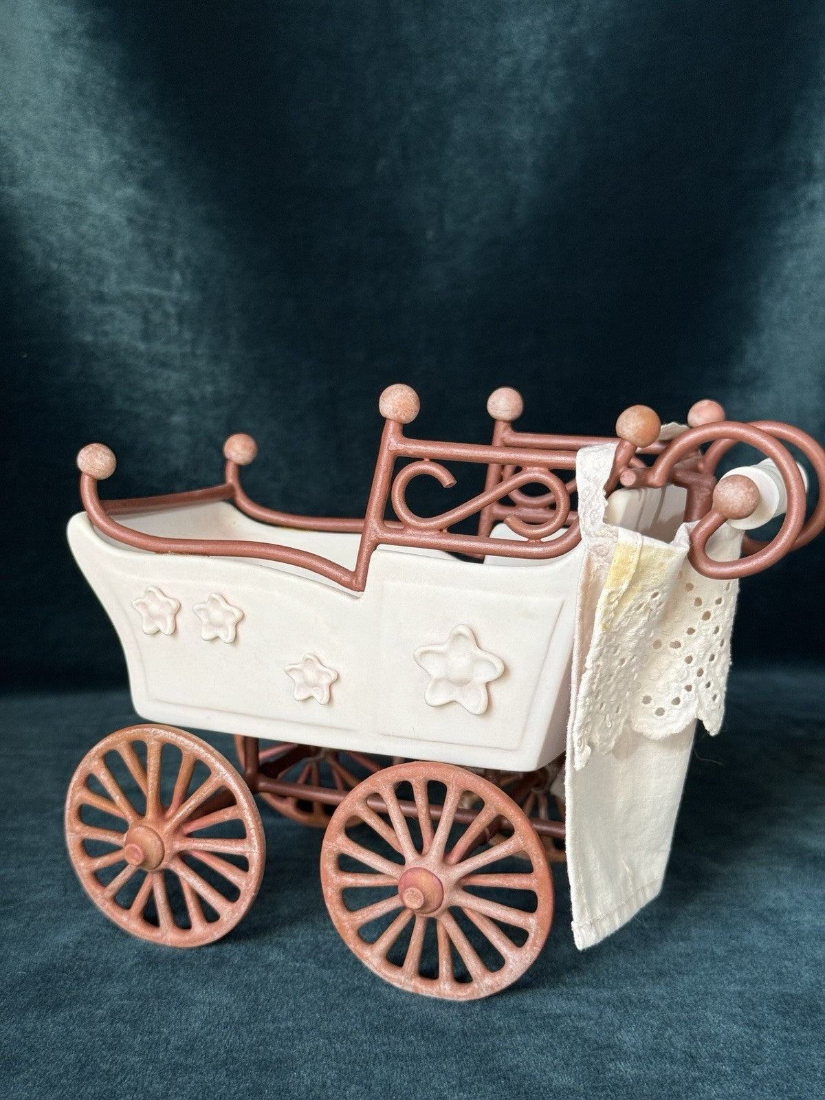 Rare All Porcelain Annette  Himstedt 5” Doll “Mili” Winzlingen Collection w/Pram