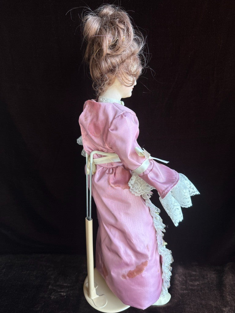 Porcelain 18.5" Reproduction of Antique Bru Lady Grace Caracter Doll with Chair