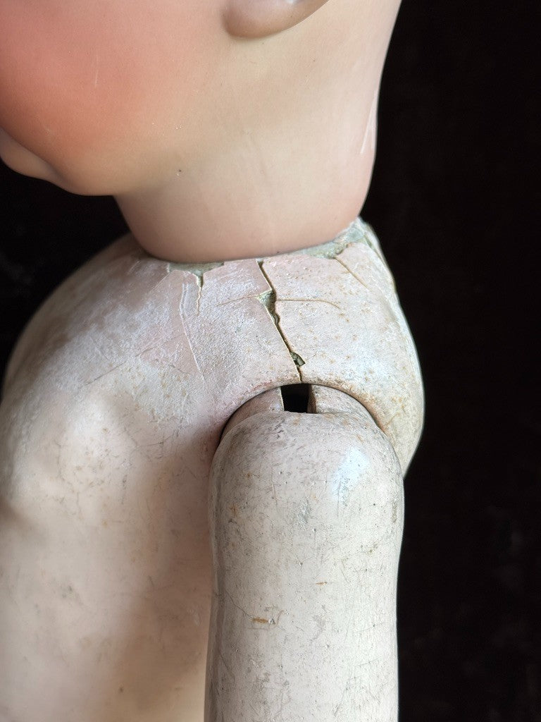 Antique German 25” Armand Marseille 996 Bisque Socket Head Toddler Doll