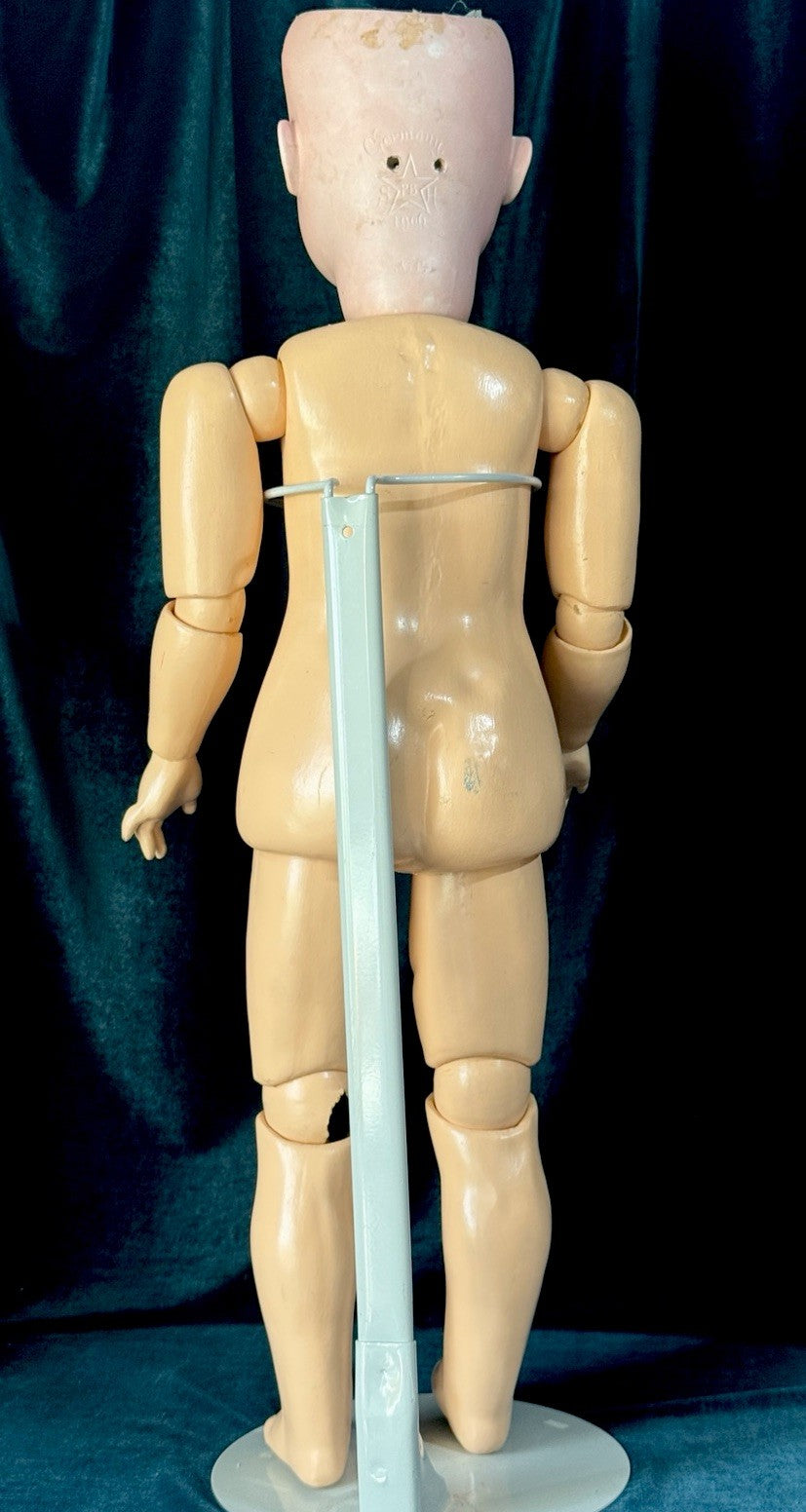 Antique German Schoenau & Hoffmeister 1906 Bisque Head Composition Body 28” Doll