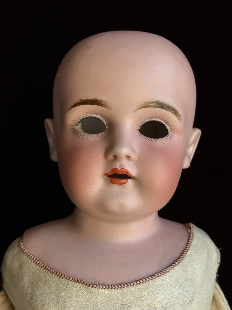 Antique German 25” Kestner Bisque Shoulder Head Leather Body Doll