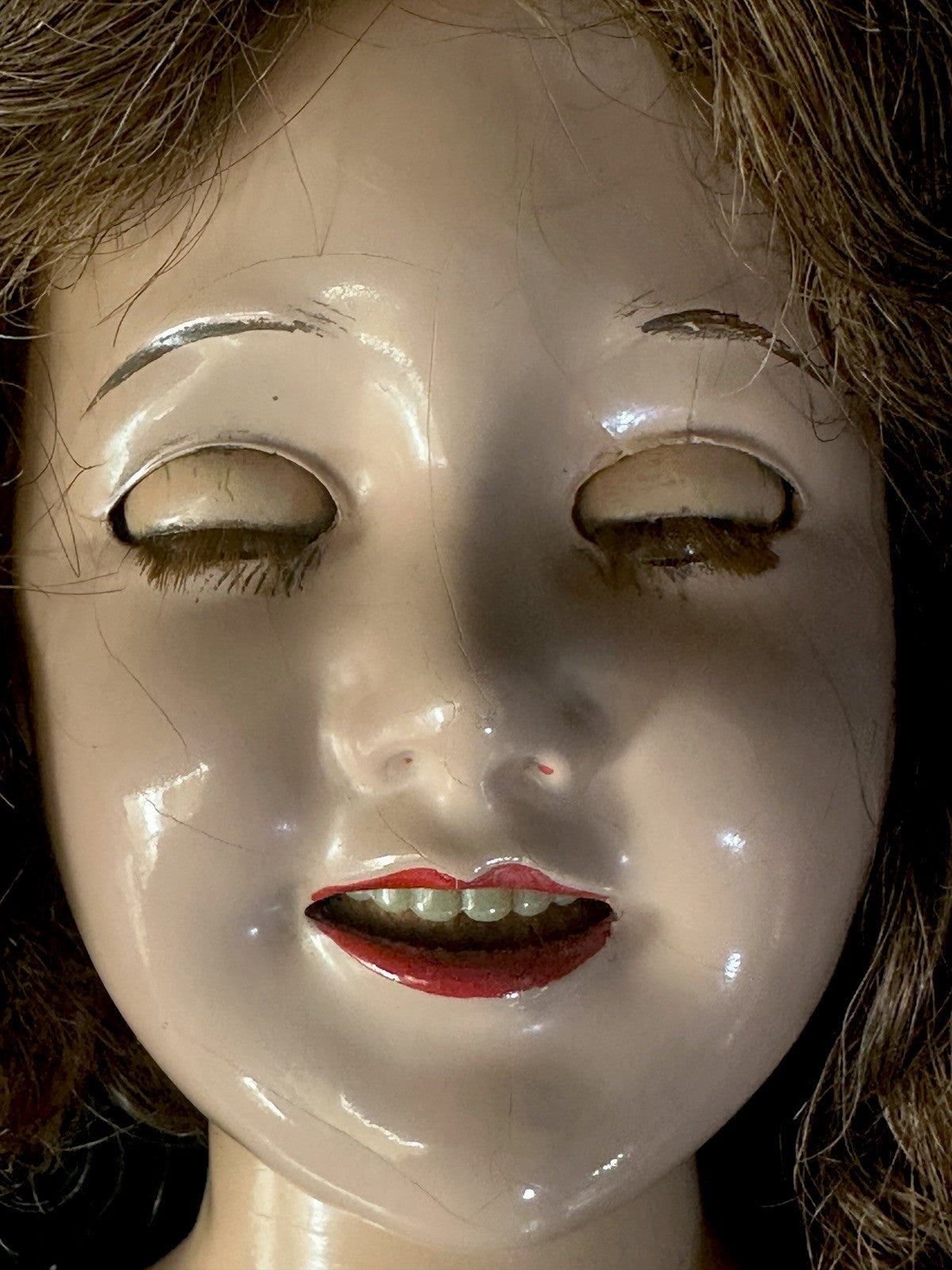 Large 24” Vintage 1940’s Composition  Deanna Durbin Doll by Ideal Company