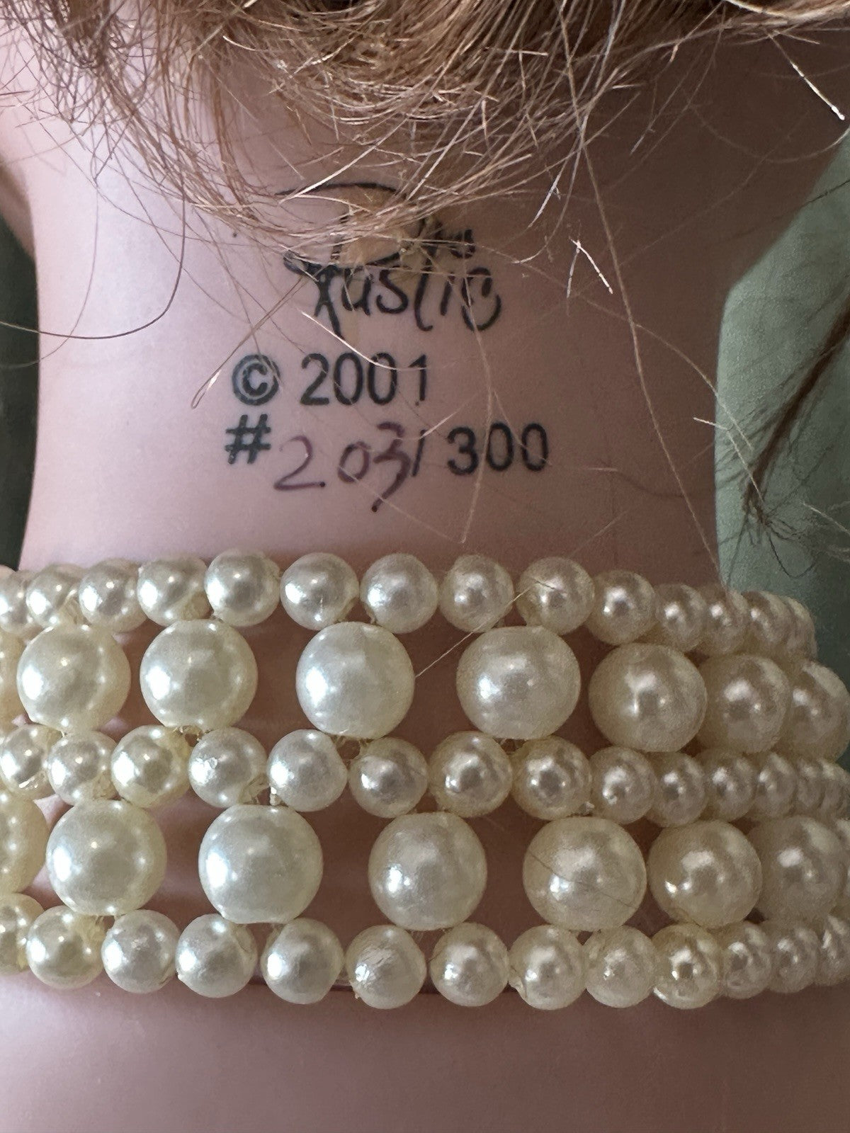 Collectible 36” Porcelain Doll “Tranquility” by Rustie LE 300 Tag/ COA/Stand