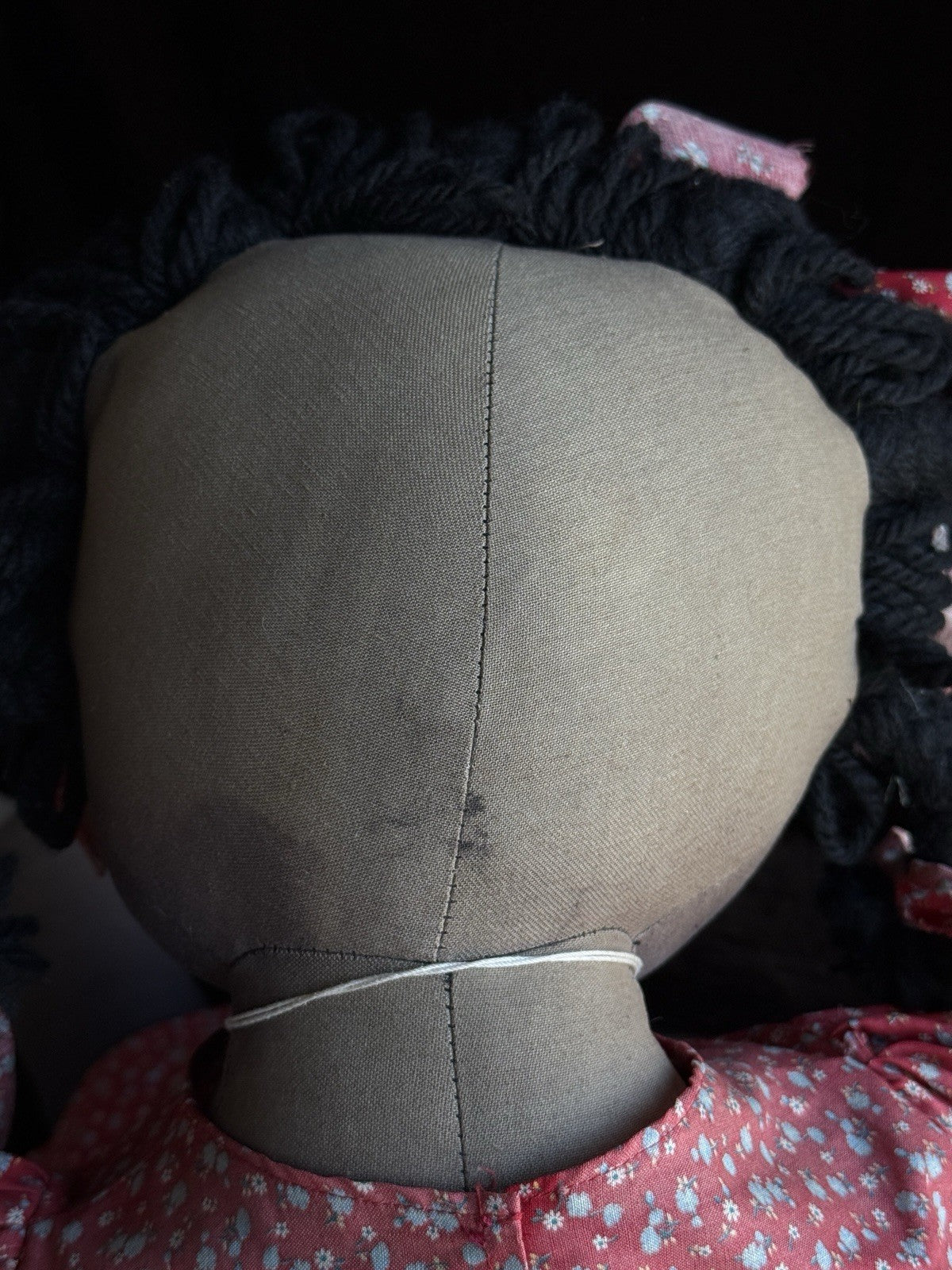 Huge Vintage 39” Artist Cloth African American Dark Complexion Girl Rag Doll