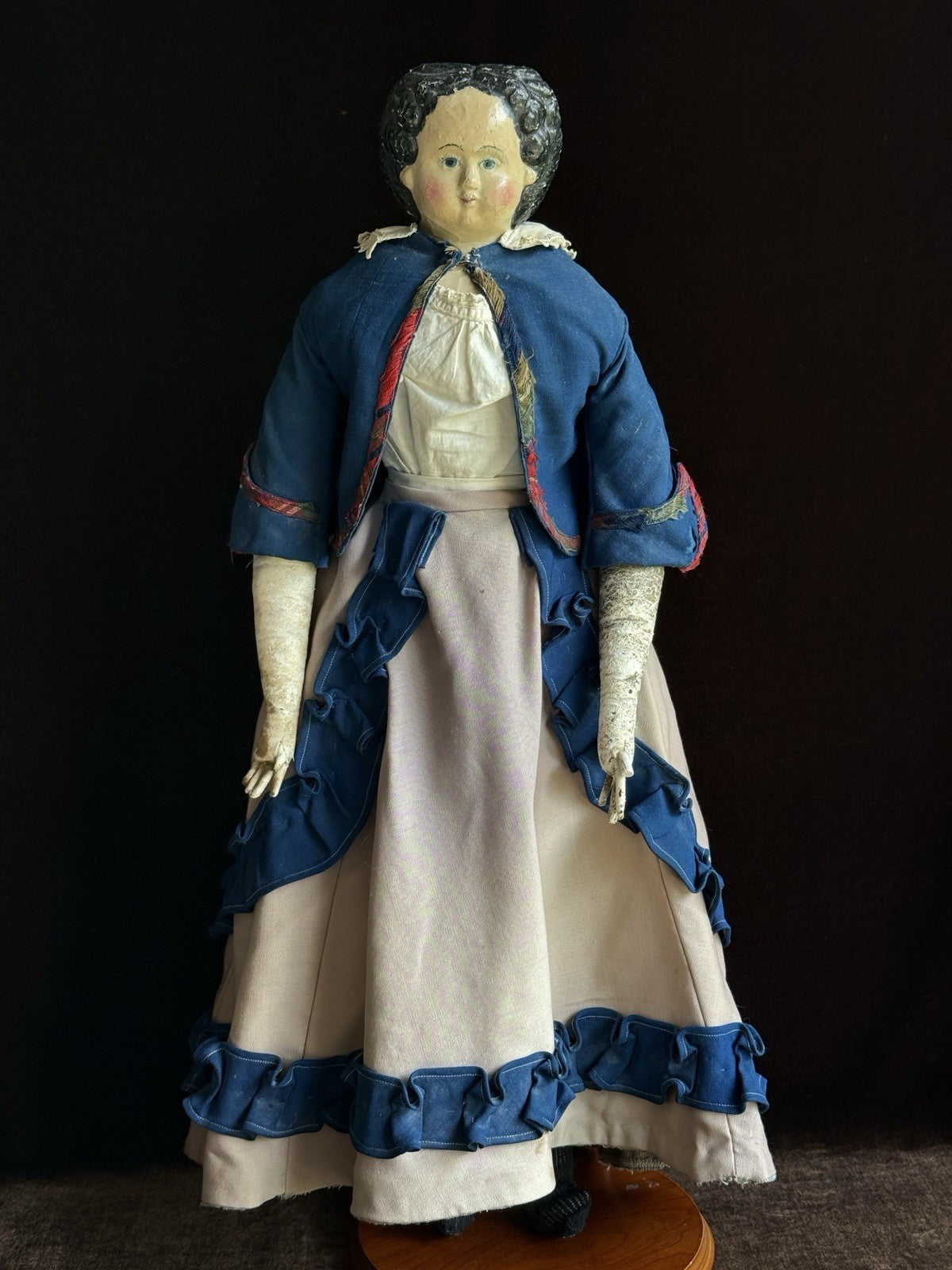 Antique American 26” Greiner Papier Mache Head #6 Doll Original Label