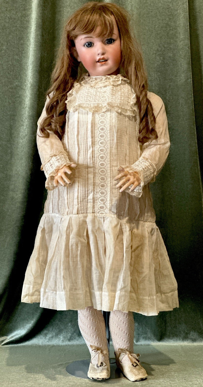 Rare!! Huge 40” Antique German Gebruder Heubach Doll Dep Bisque Head Comp Body