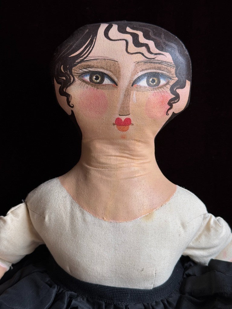 Handmade Artist 25.5" Oil Painted Cloth Folk Art Doll