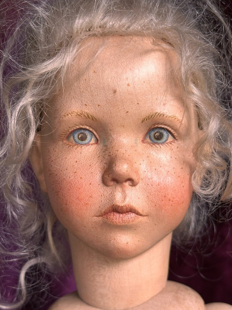OOAK 1987 Collectible 17" Jointed Wooden Doll by German Artist Regina Sandreuter