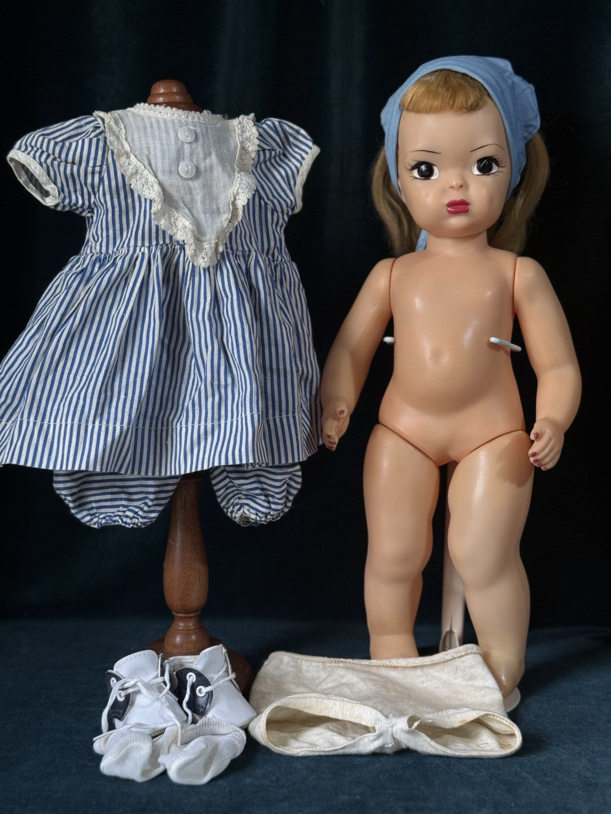 Vintage Hard Plastic 16” Terri Lee Girl Doll - Redressed
