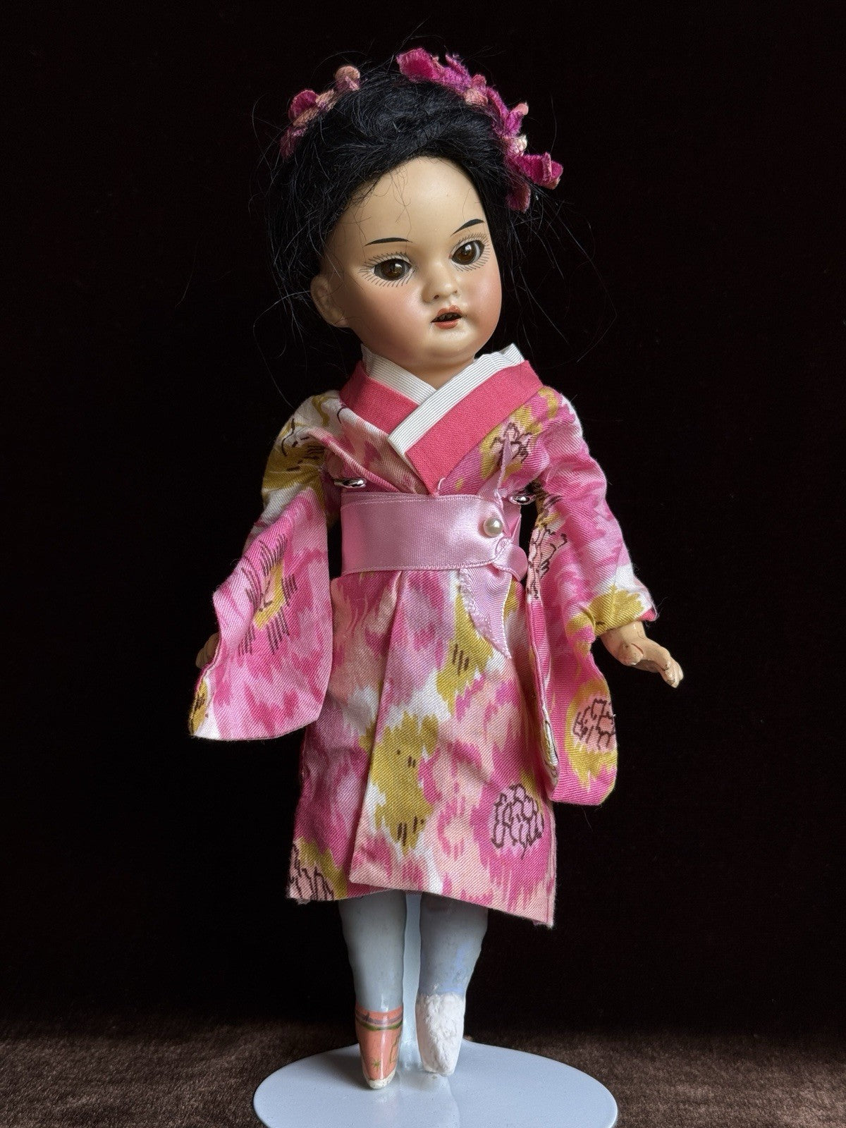 Antique German 8” Armand Marseille Asian Bisque Head Oriental Girl Doll