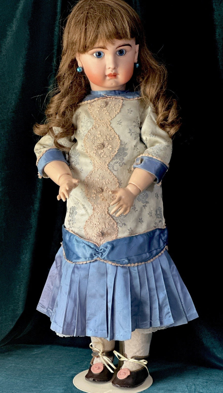 Artist Reproduction of French  Jumeau 27” Doll Porcelain Head Seeley Body