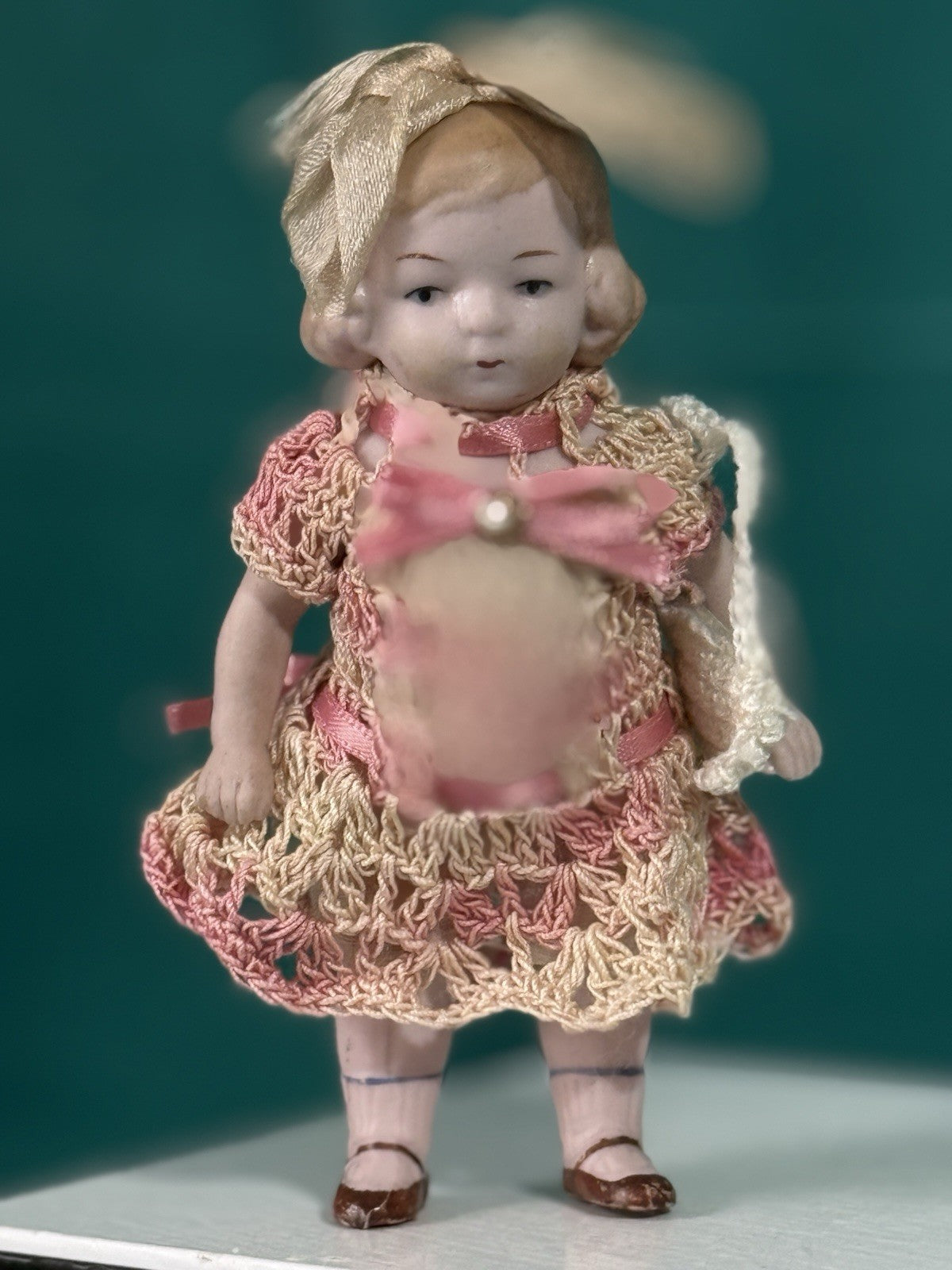 Lot Of 2 Antique German 4.5” All Bisque Limbach Mignonette Dolls