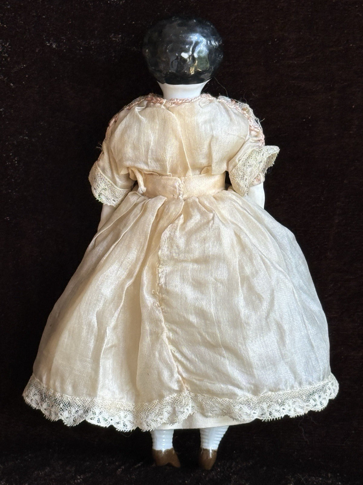 Antique German Cabinet Size 7.875” Hertwig Pet Name Alphabet Body China Doll